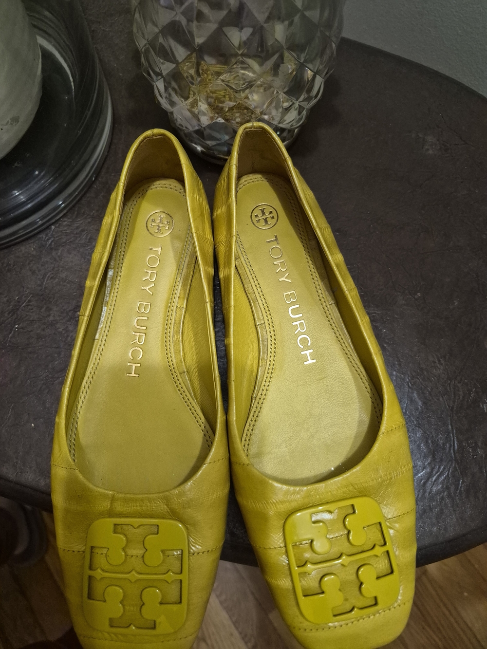 Tory Burch Yellow Leather Ballet Flats - Picture 2 of 5